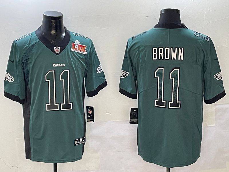 Men Philadelphia Eagles #11 Brown Green 2025 Nike Drift Fashion Color Rush Limited NFL Jersey style 2